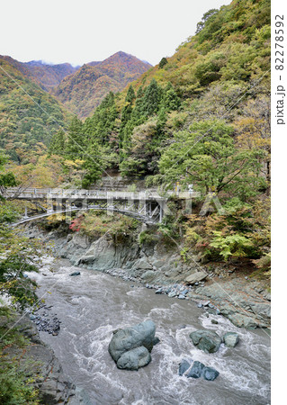 山梨県 早川町 早川渓谷と橋 山梨県 早川町 早川渓谷と橋 82278592