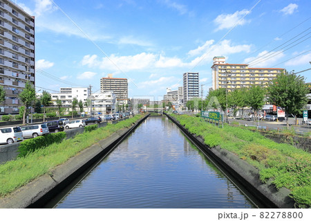 名古屋市熱田区瑞穂区 新開橋から眺める新堀川 名古屋市熱田区瑞穂区 新開橋から眺める新堀川 82278800