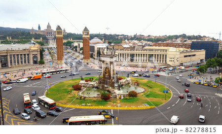 Plaza de Espana, The Venetian Towers and The Palau Nacional in Barcelona 82278815