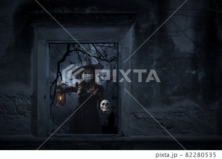 Halloween and coronavirus or covid-19 concept Halloween and coronavirus or covid-19 concept 82280535