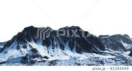 Snowy mountains Isolate on white background 3d illustration Snowy mountains Isolate on white background 3d illustration 82283049
