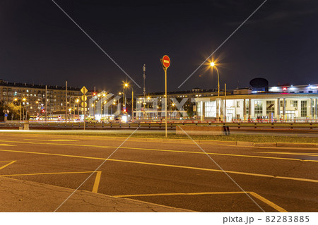 Traffic cars on one of the streets in Moscow (summer evening), Russia 82283885