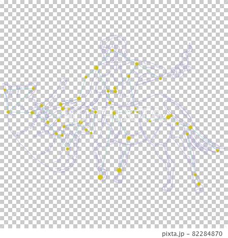 88星座シリーズA-白背景に星座絵と星座線-ケンタウルス座とおおかみ座 82284870