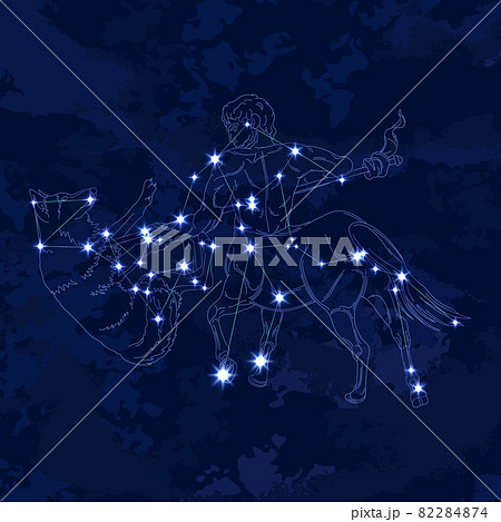 88星座シリーズB-星座絵と星座線-ケンタウルス座とおおかみ座 82284874