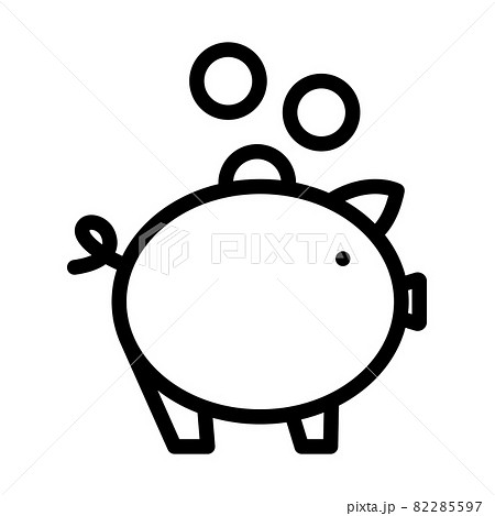 Golden Coins Fall In Piggy Bank Icon 82285597