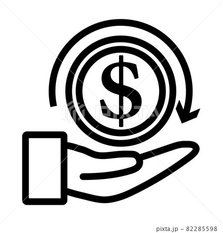 Cash Back Coin To Hand Icon 82285598