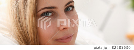 Young beautiful woman waking up in the morning Young beautiful woman waking up in the morning 82285630