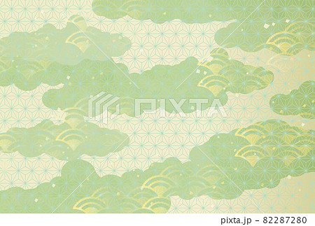 和柄背景　イラスト　黄緑 82287280
