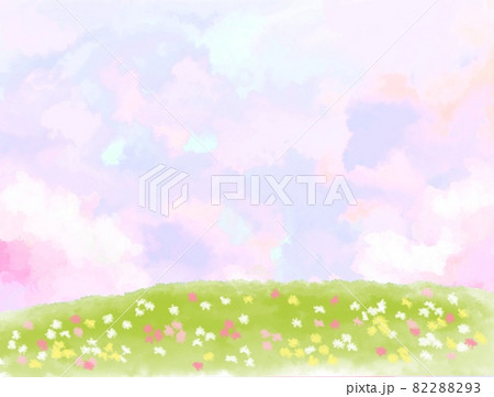花畑の背景壁紙のイラスト素材 23