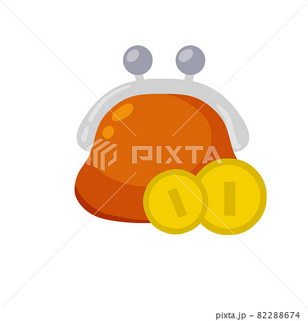 Wallet for money. Personal accessories for savings. Small purse. Flat cartoon illustration 82288674