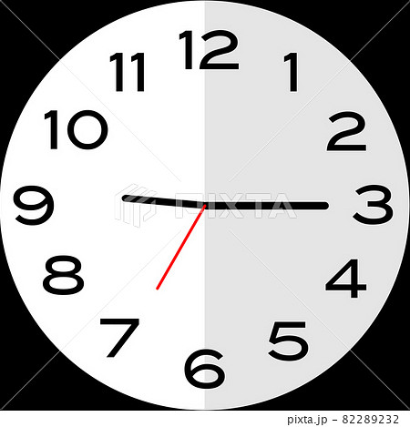 Quarter past 9 o'clock analog clock iconのイラスト素材 [82289232