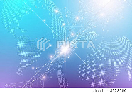 Quantum computer technology concept. Deep learning artificial intelligence. Big data algorithms visualization for business, science, technology. Waves flow, illustration. 82289604