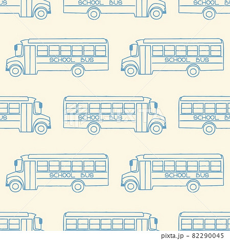 Seamless Pattern With School Busses Back To のイラスト素材