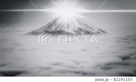 富士山からの日の出のイラスト 82291105
