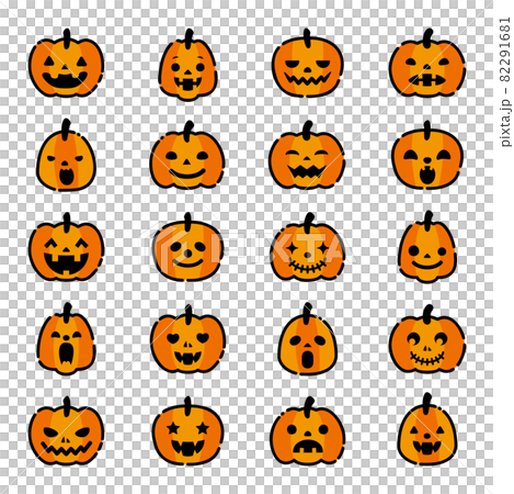 Halloween Jack O Lantern Icon Set - Stock Illustration [82291681] - PIXTA