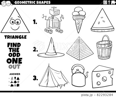 triangle shaped objects educational task coloring book triangle shaped objects educational task coloring book 82293284