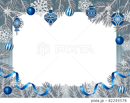 クリスマスフレーム 青色と銀色 クリスマスフレーム 青色と銀色 82293576