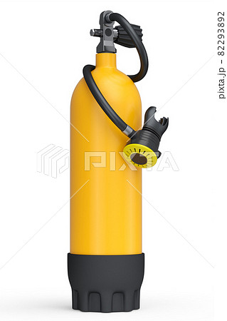 Orange diving tank full oxygen for snorkeling isolated on a white background 82293892