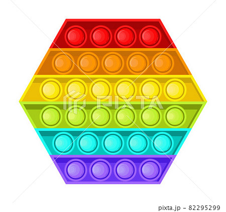 Pop it fidget, antistressor toy vector in flat style. Trendy sensory playthings. 82295299