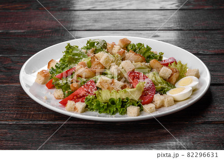 Delicious fresh salad with shrimp for the festive table 82296631