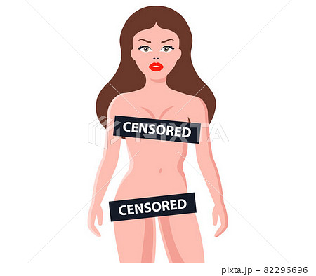 Nudist Girls 18 - naked girl covered with censorship signs.... - Stock Illustration  [82296696] - PIXTA