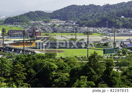 彦根城からの眺望 オセアンBCスタジアム彦根(滋賀県立彦根球場) 滋賀県彦根市 彦根城からの眺望 オセアンBCスタジアム彦根(滋賀県立彦根球場) 滋賀県彦根市 82297635