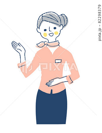 笑顔で案内しているビジネスウーマン 82298379