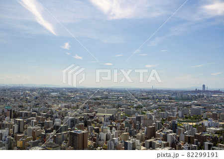 大阪市難波から見た大正区方面の街並み　俯瞰 82299191