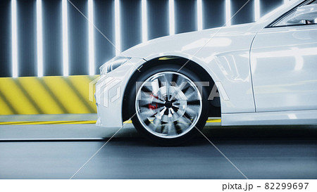 Generic 3d car crash test. Car destruction. 3d rendering. 82299697