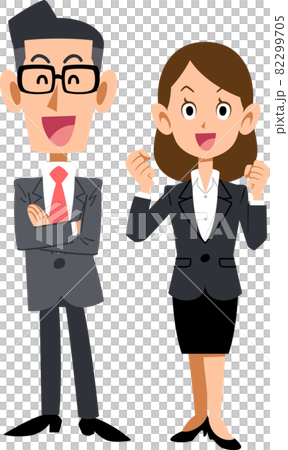 微笑的商人和女商人 82299705