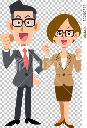 勇敢地微笑著擺姿勢的商人和女企業家 82299713