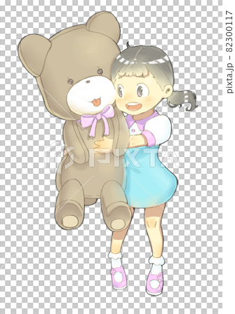 一個拿著毛絨熊的女孩 一個拿著毛絨熊的女孩 82300117