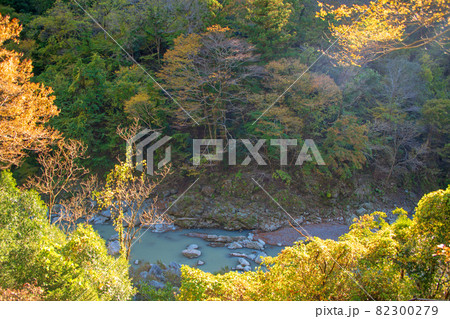 三波石峡　秋の風景　紅葉の季節　　 82300279