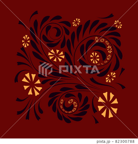 Folk flowers floral art print Flowers abstract art 82300788
