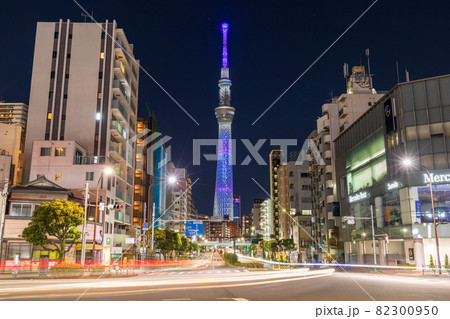 東京スカイツリー「新型コロナウイルス感染症に立ち向かい、 みんなで打ち勝とう」ライトアップ 82300950