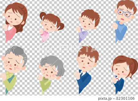 不安そうに覗き込む人達 不安そうに覗き込む人達 82301106