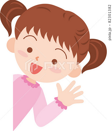 右側からひょっこり顔を出す女の子 右側からひょっこり顔を出す女の子 82301382