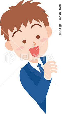 左側からちらっと顔を覗かす男子学生 左側からちらっと顔を覗かす男子学生 82301686