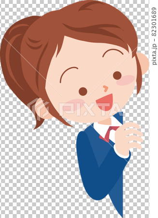 左側からちらっと顔を覗かす女子学生 82301689