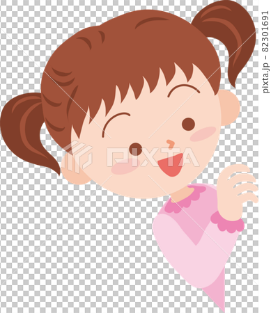 左側からちらっと顔を覗かす女の子 左側からちらっと顔を覗かす女の子 82301691