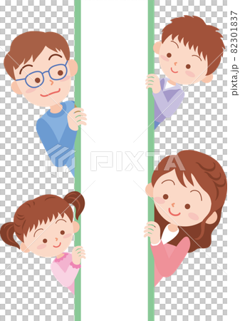 Four family members look anxiously from both sides Four family members look anxiously from both sides 82301837