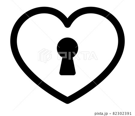 ハート型の鍵穴のイラスト素材