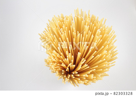 an Abstract shot of dried spaghetti pasta 82303328