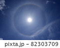 太陽の周りに現れた虹 ハロ 82303709