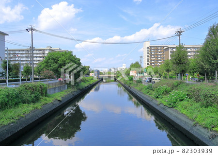 名古屋市熱田区瑞穂区　牛巻橋から眺める新堀川 82303939
