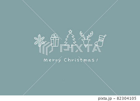 シンプルモチーフのクリスマスカードイラスト 白青 シンプルモチーフのクリスマスカードイラスト 白青 82304105