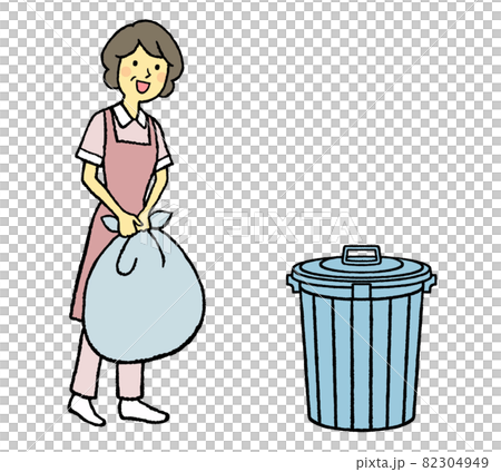 Garbage dumping woman 82304949