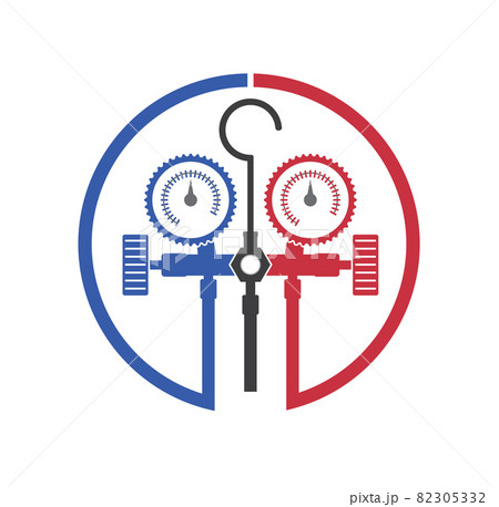 HVAC logo with pressure gauge manometer symbol design illustration vector eps format , suitable for your design needs, logo, illustration, animation, etc. 82305332