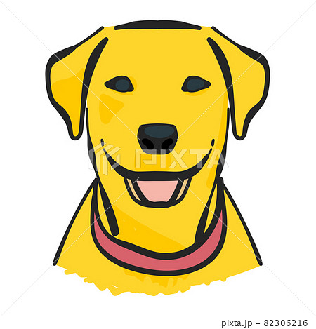 笑顔のラブラドールレドリバー犬 イラスト素材 のイラスト素材