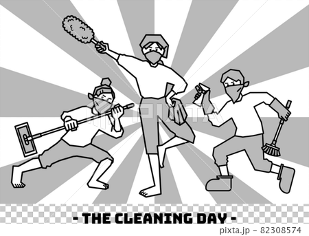 A person who poses with a cleaning tool 82308574